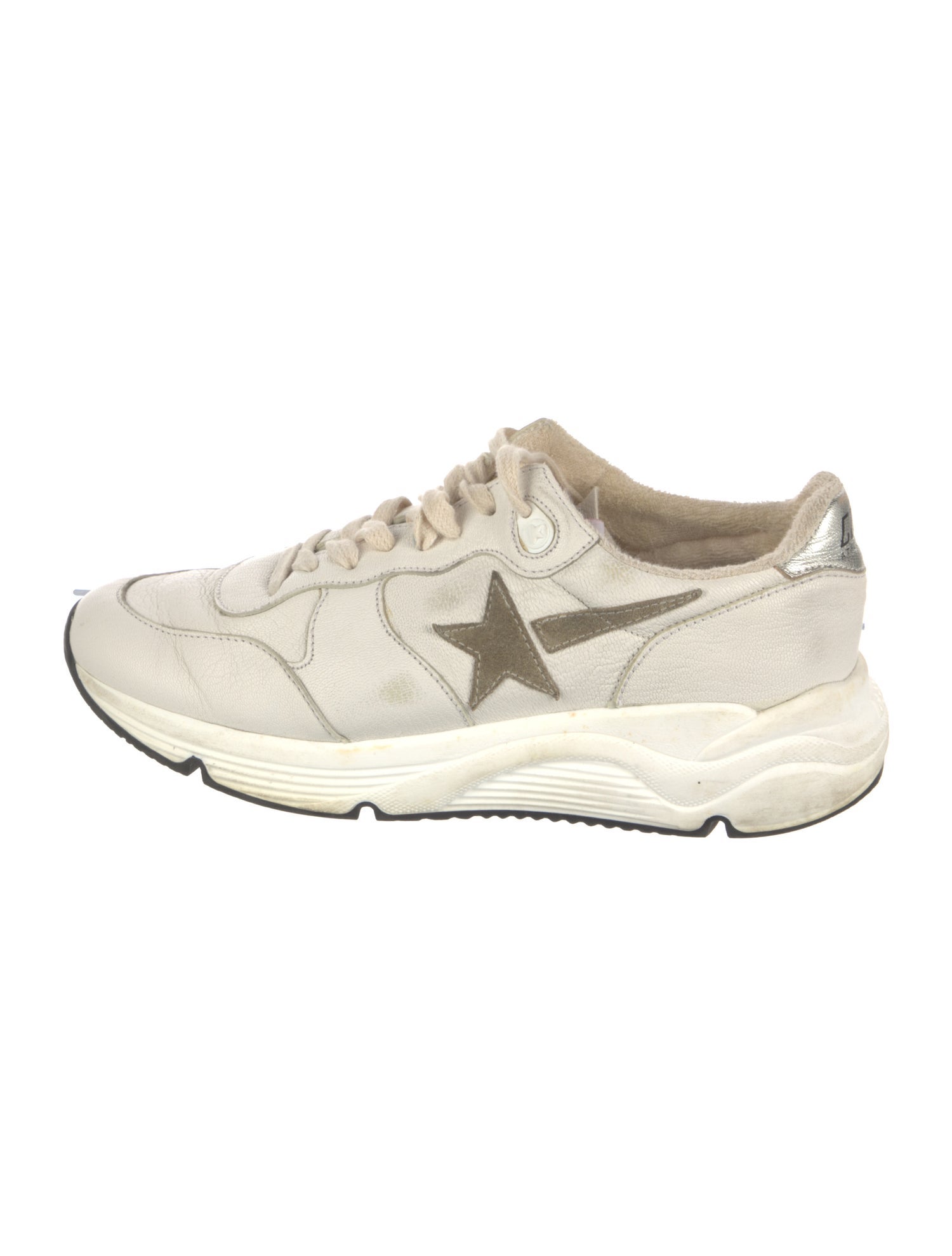 Golden Goose Leather Graphic Print Athletic Sneakers