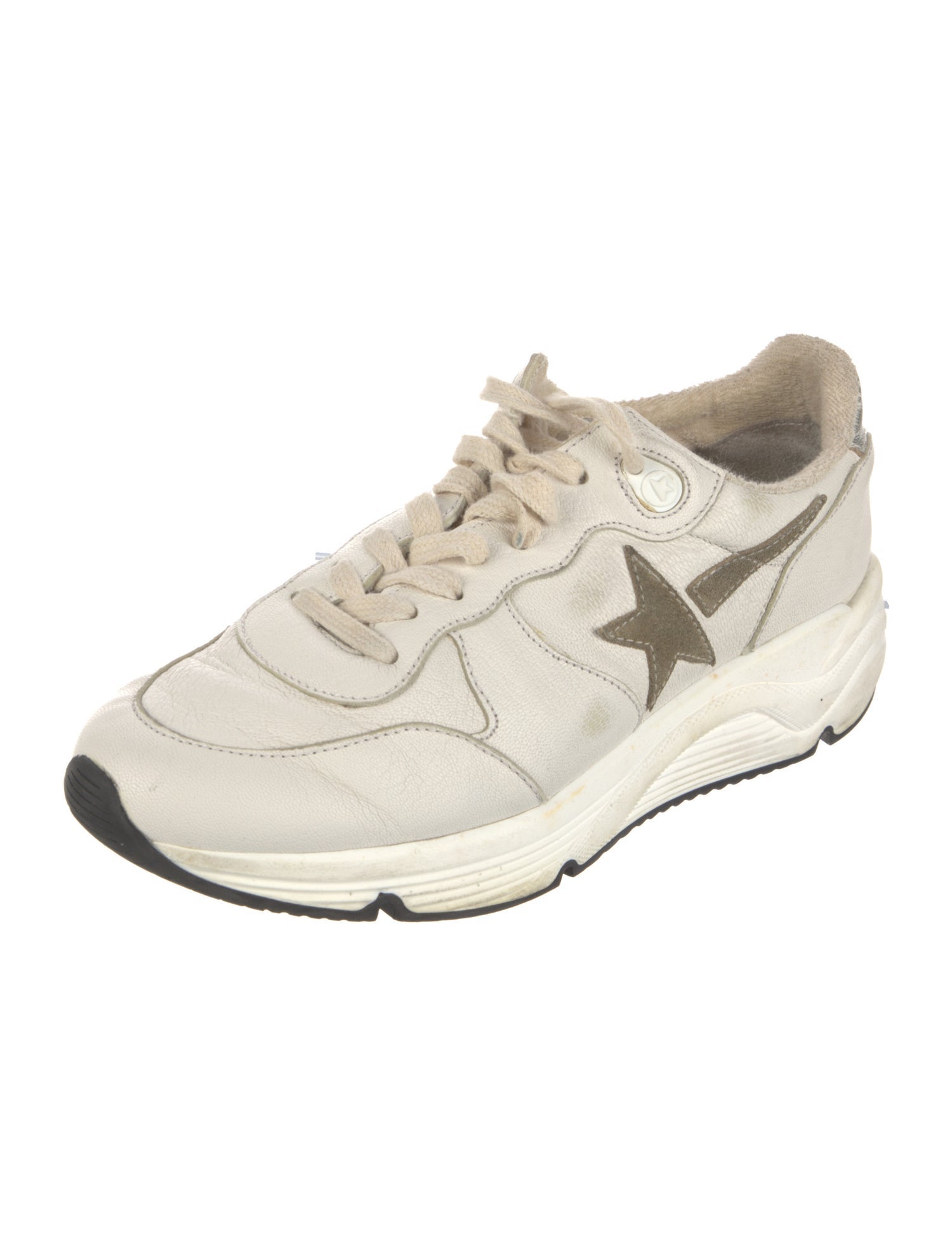 Golden Goose Leather Graphic Print Athletic Sneakers