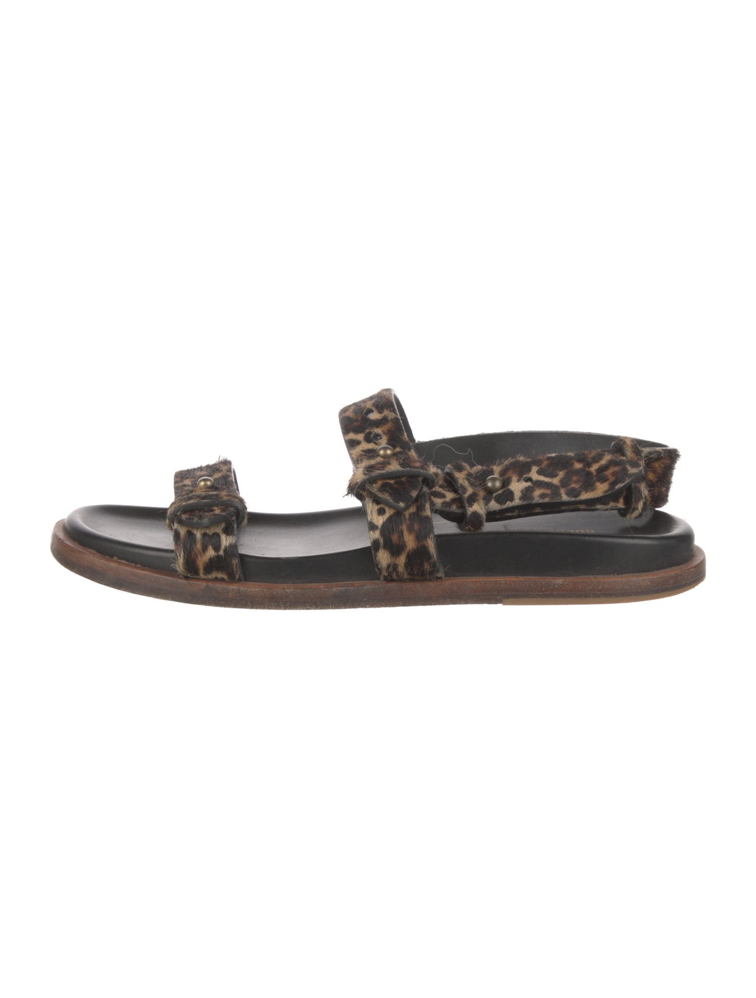 Golden Goose Ponyhair Animal Print Slingback Sandals
