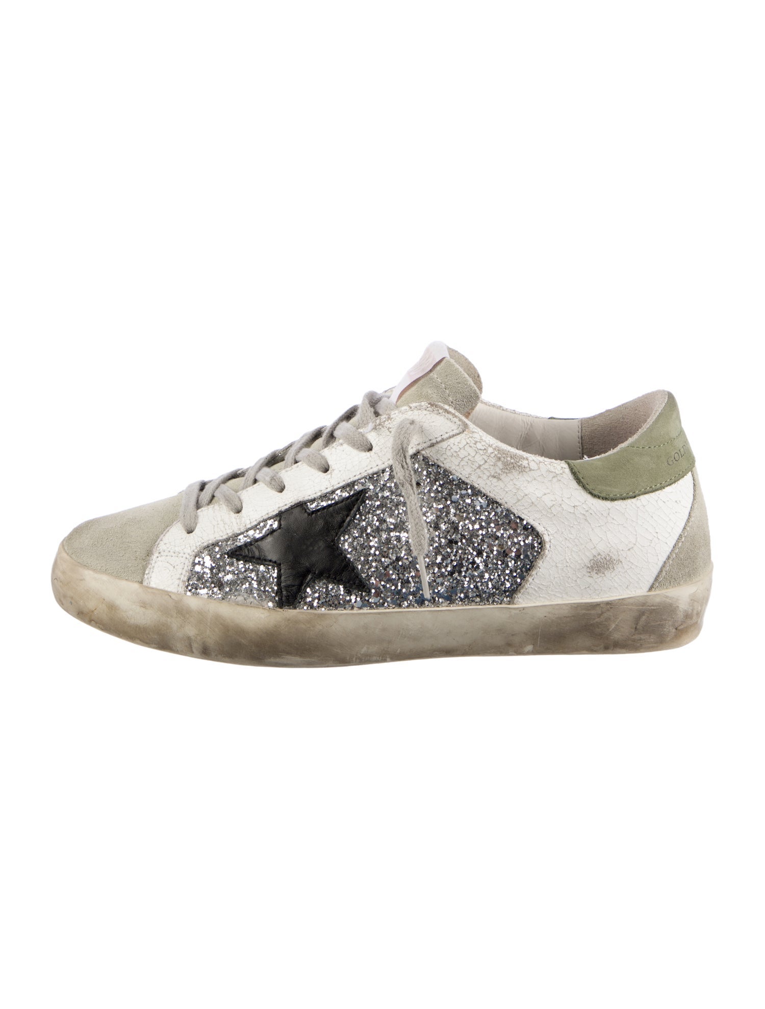 Golden Goose Glitter Colorblock Pattern Sneakers