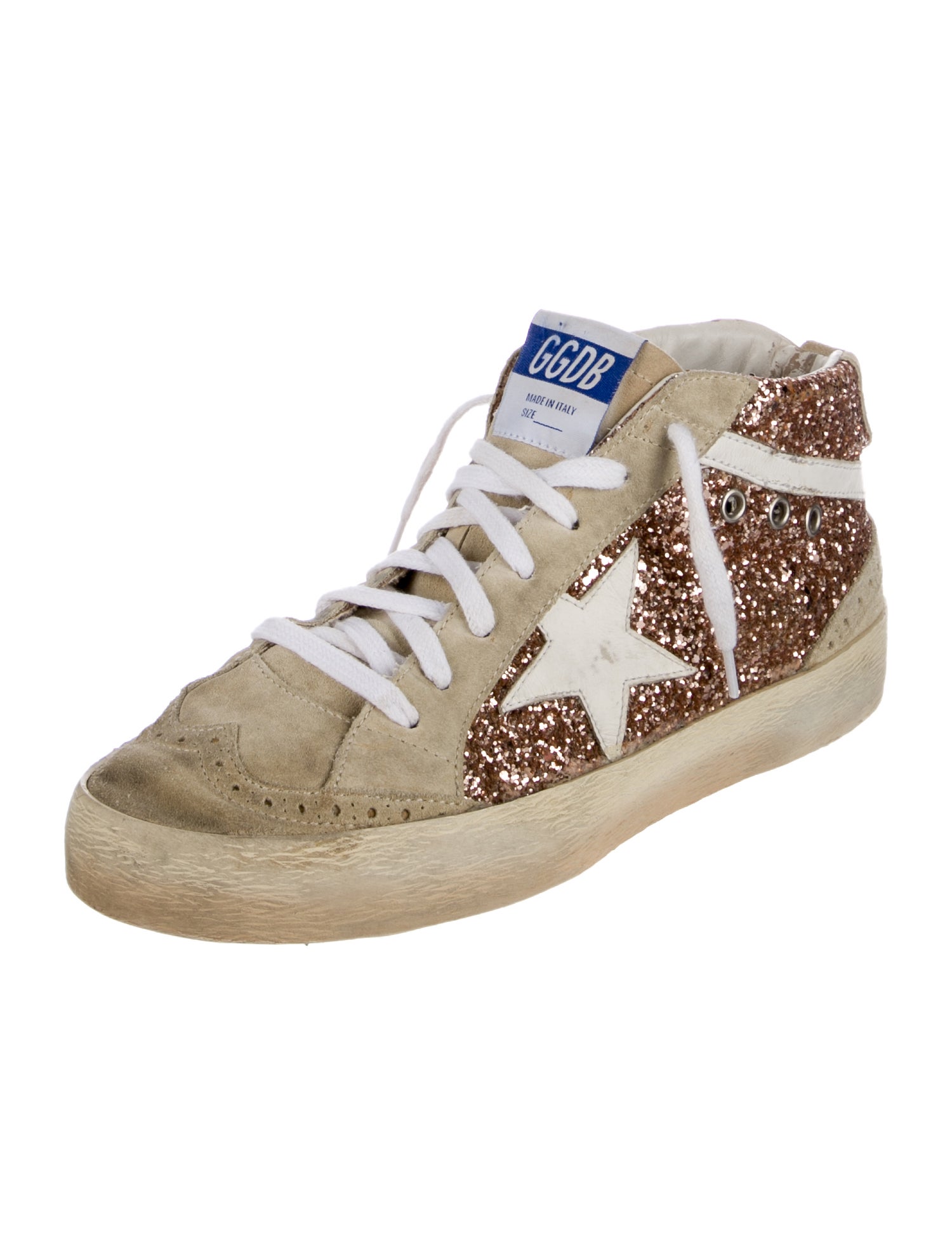 Golden Goose Glitter Colorblock Pattern Sneakers
