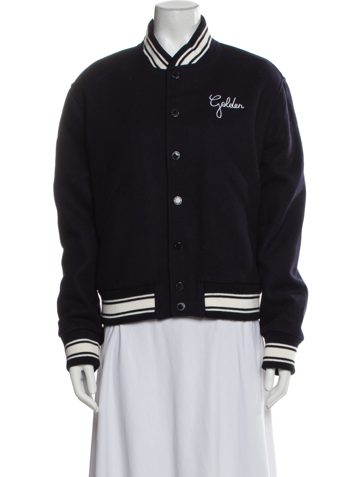 Golden Goose Virgin Wool Striped Bomber Jacket
