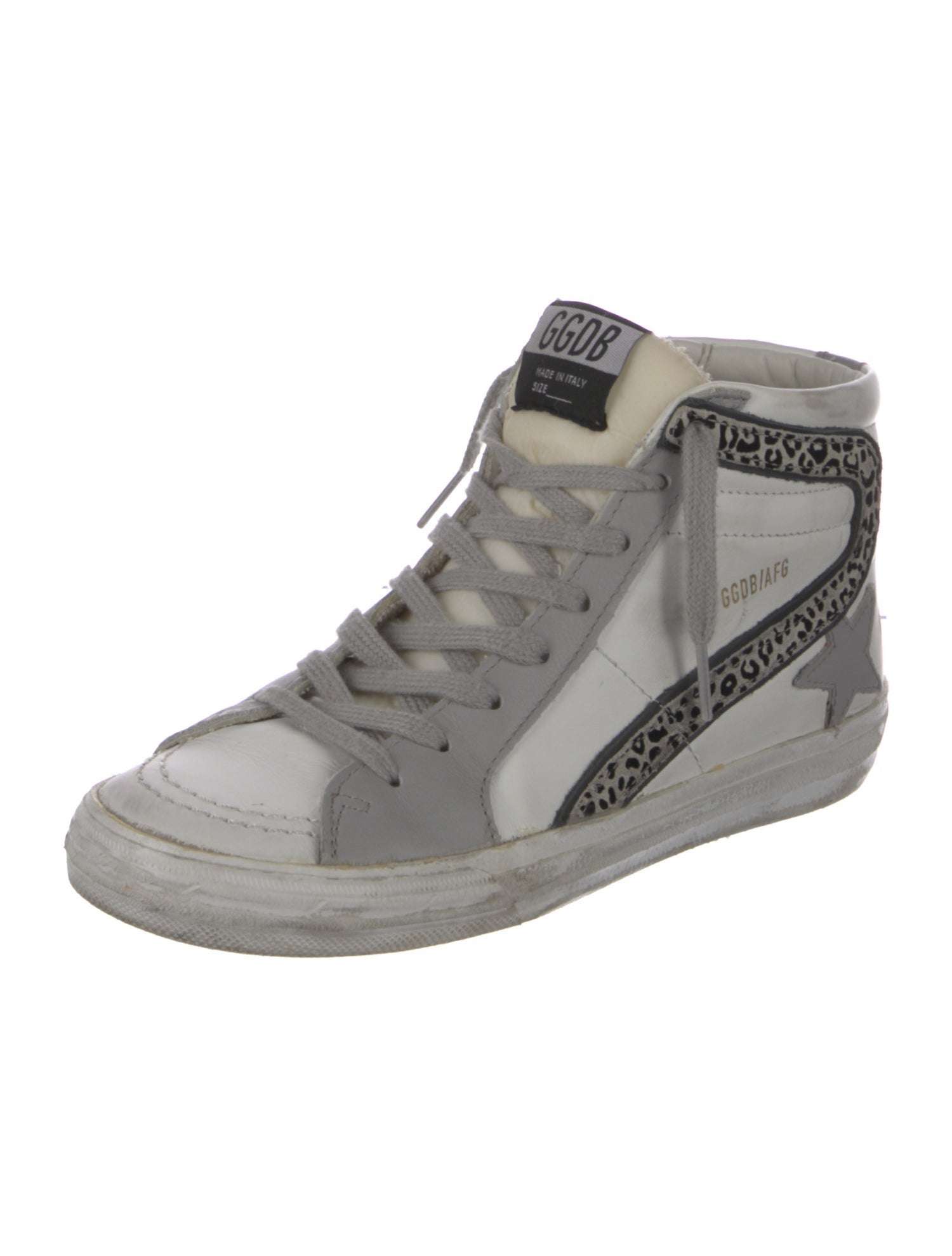 Golden Goose Leather Printed Sneakers