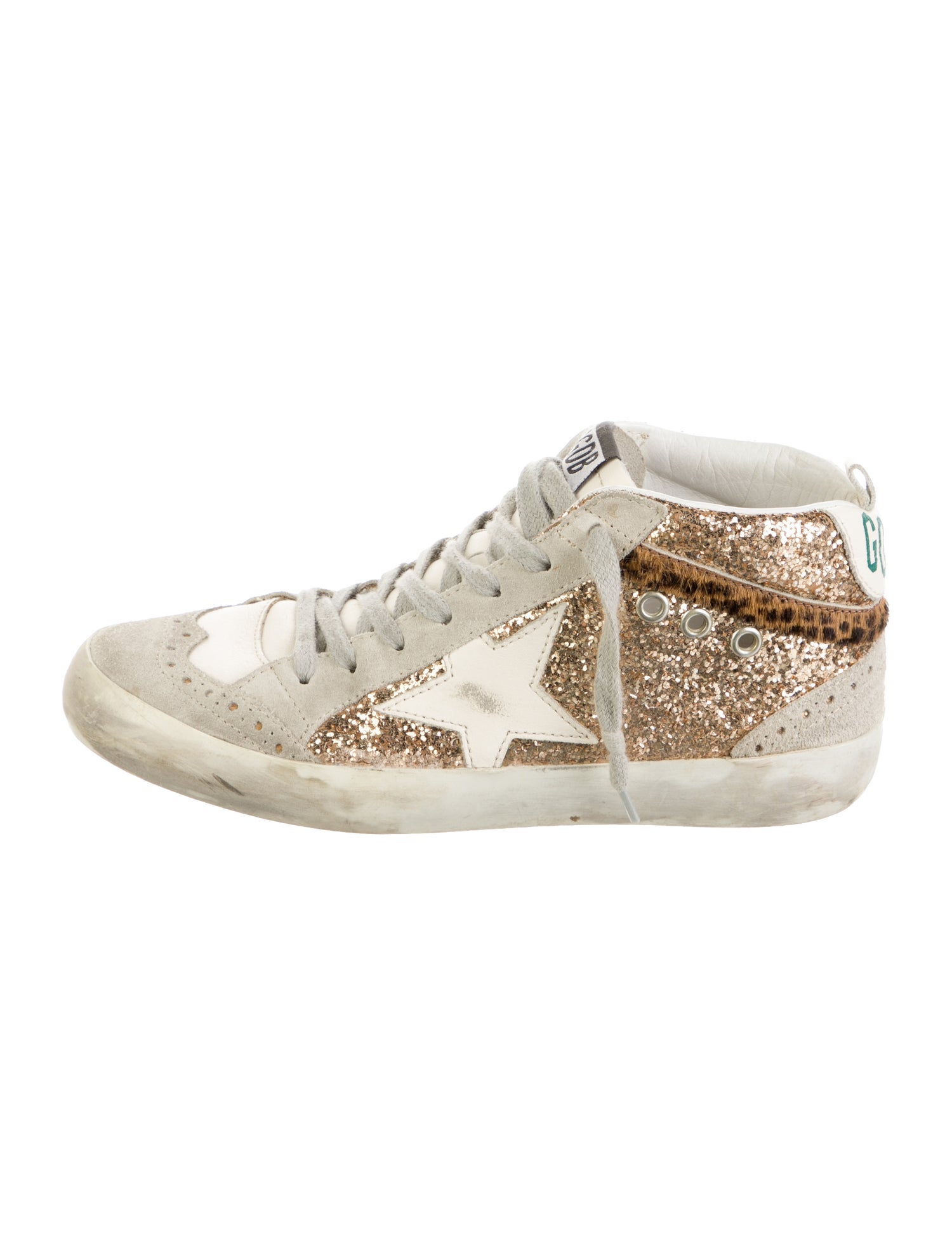 Golden Goose Glitter Colorblock Pattern Sneakers