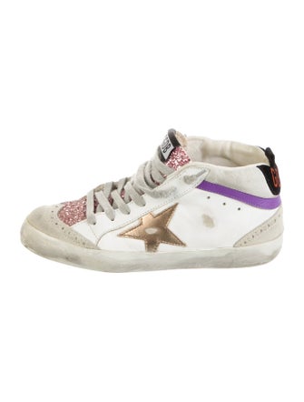 Golden Goose Leather Colorblock Pattern Sneakers