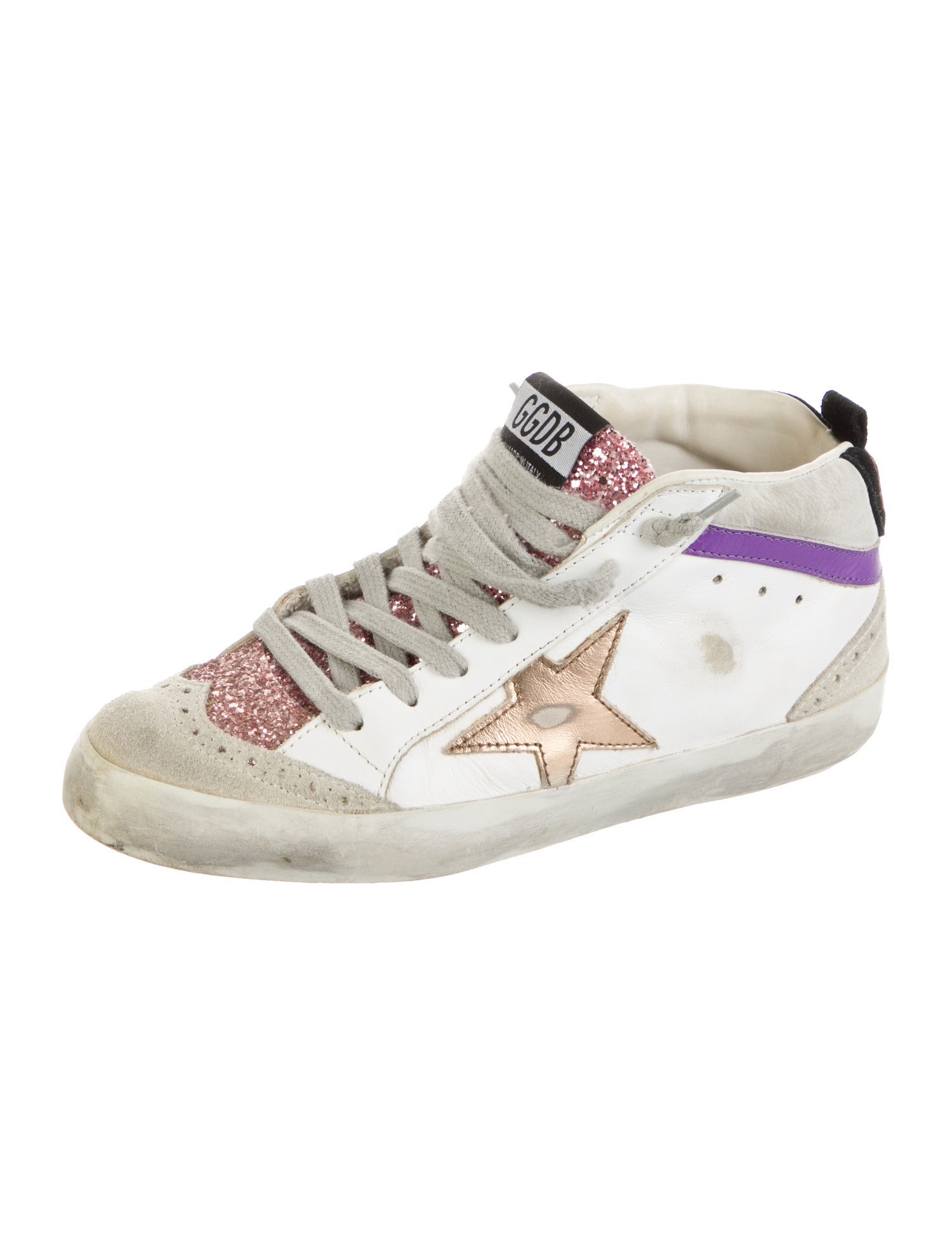 Golden Goose Leather Colorblock Pattern Sneakers