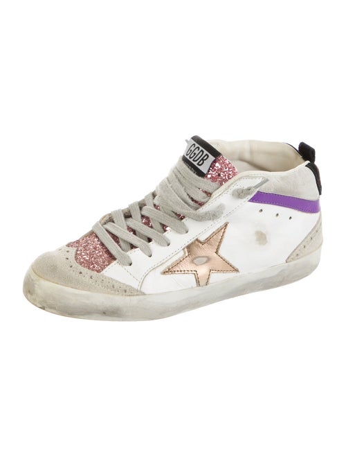 Golden Goose Leather Colorblock Pattern Sneakers