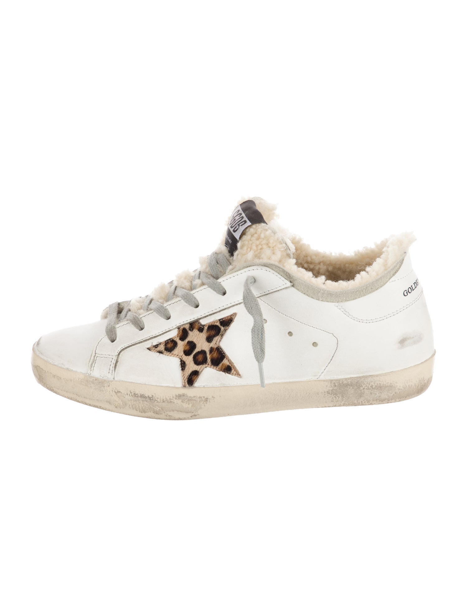 Golden Goose Leather Animal Print Sneakers