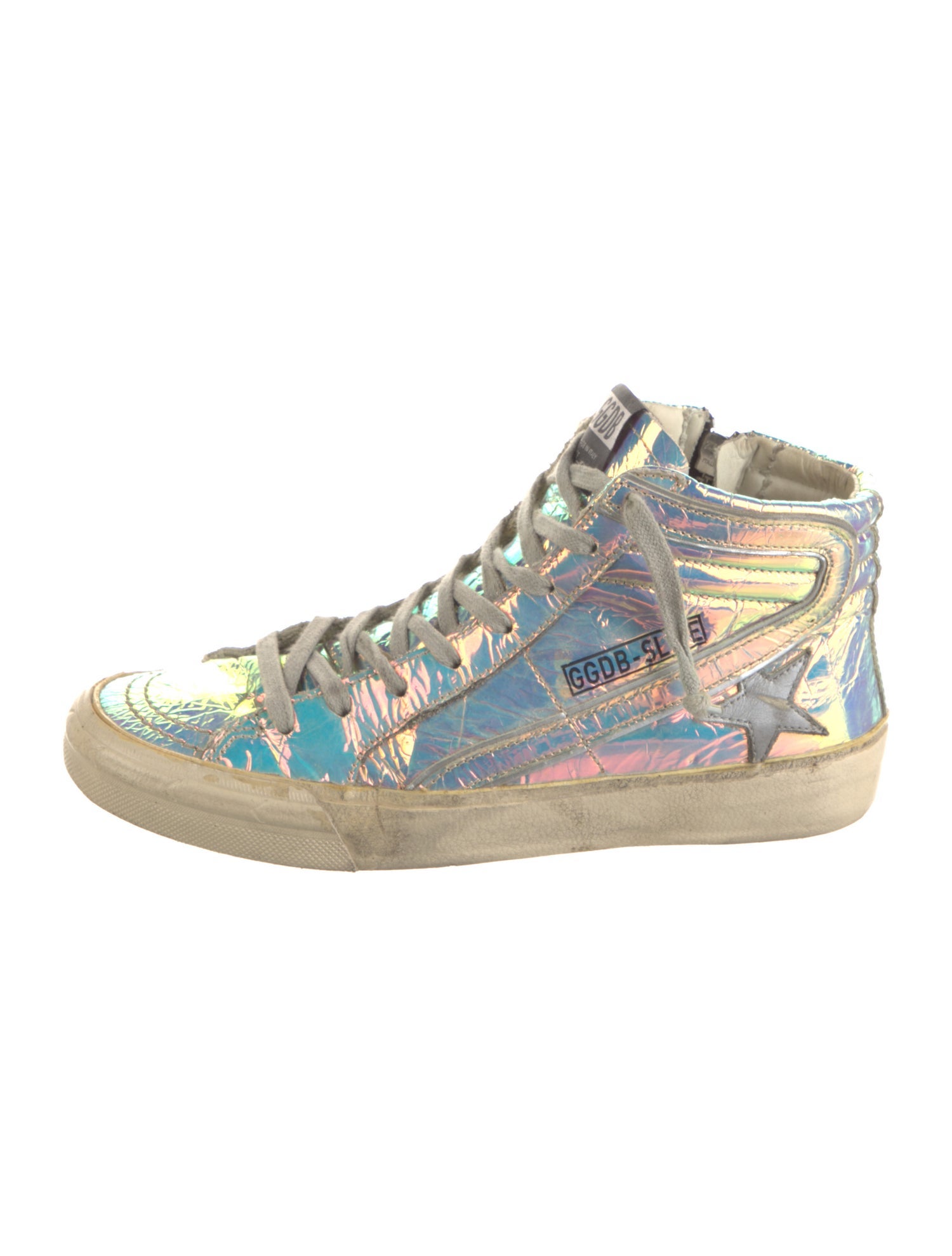 Golden Goose Patent Leather Distressed Accents Sneakers