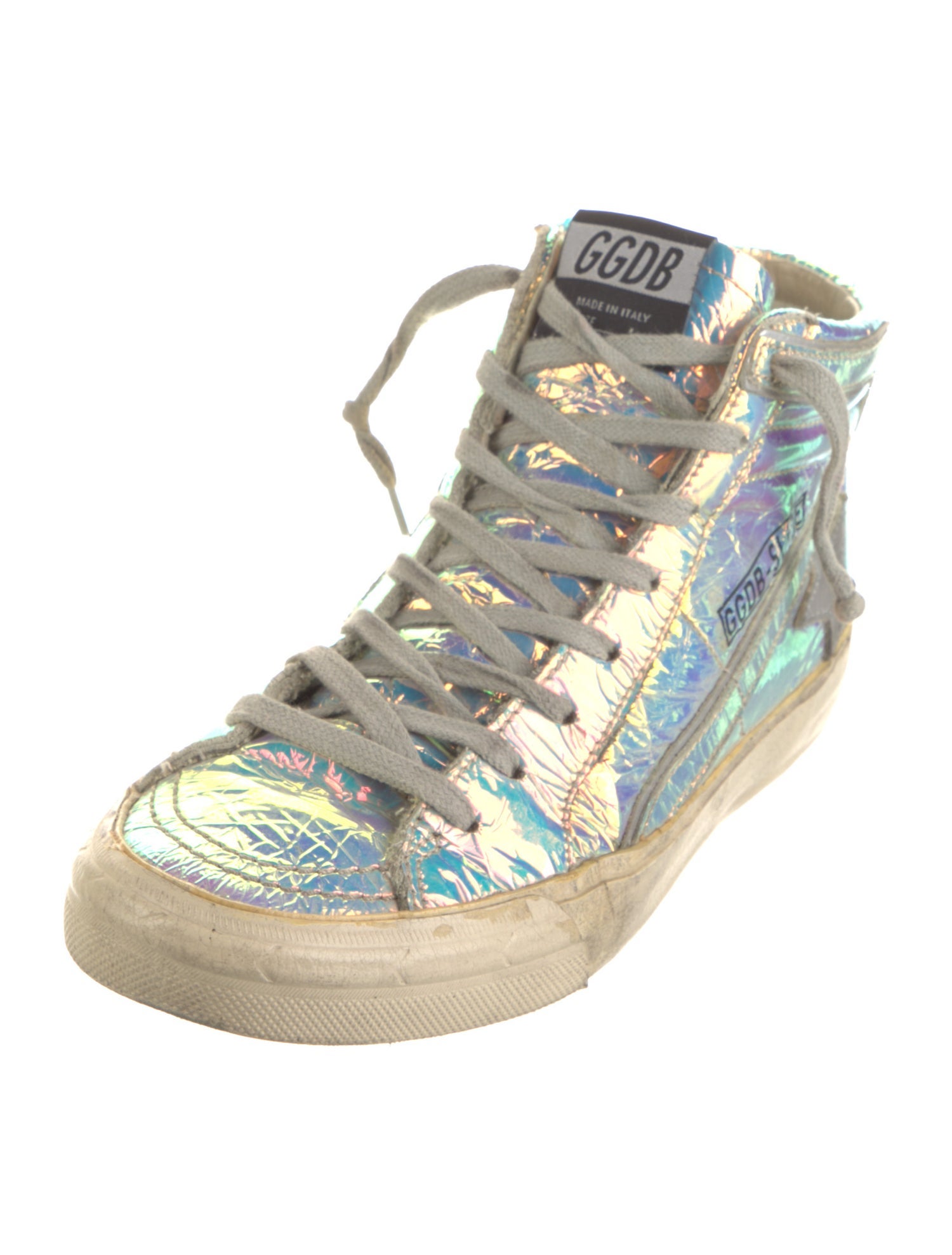 Golden Goose Patent Leather Distressed Accents Sneakers