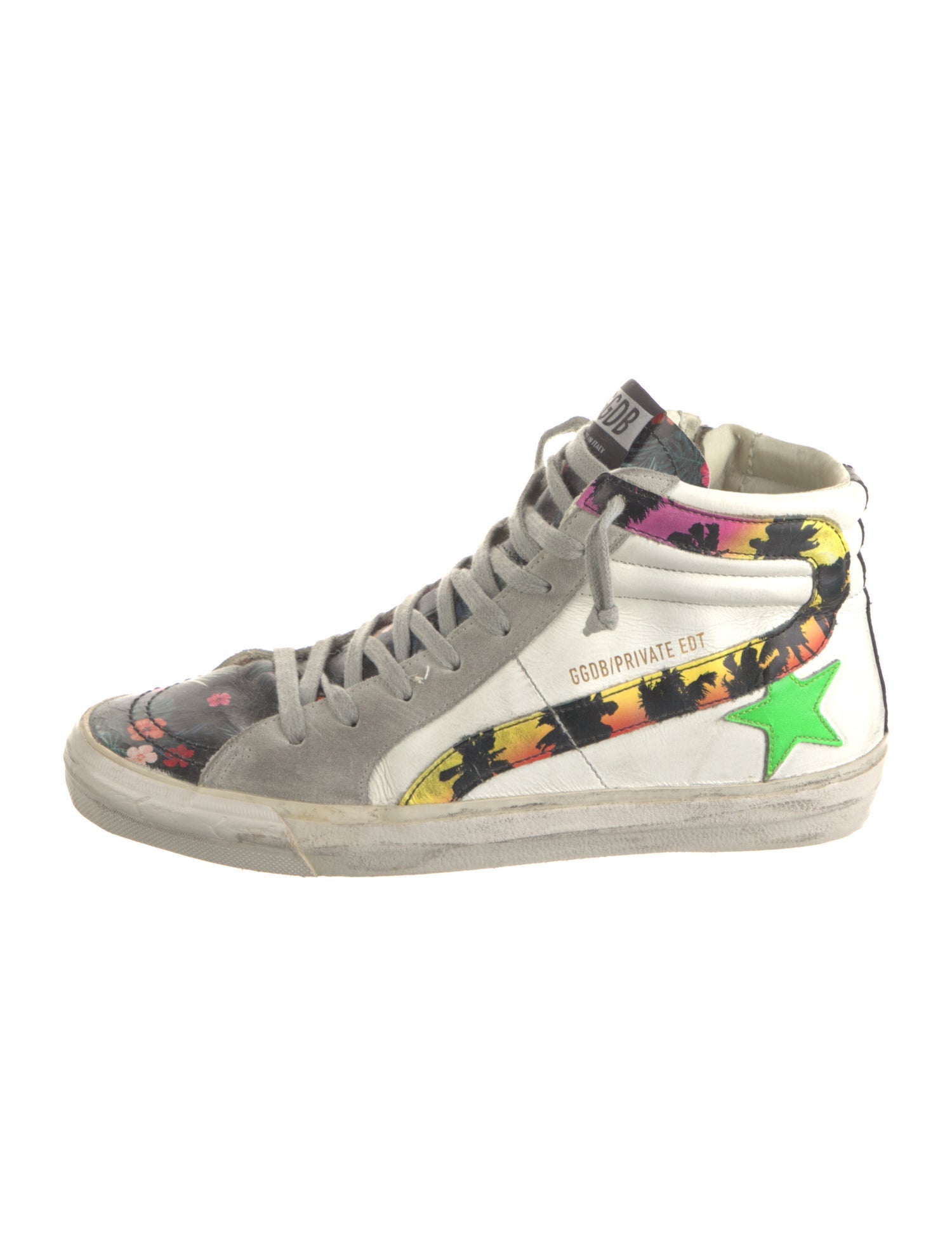 Golden Goose Leather Printed Sneakers