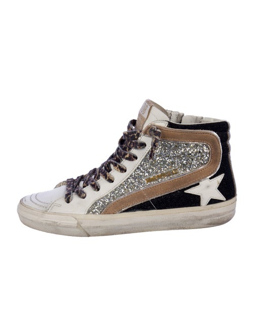 Golden Goose Glitter Colorblock Pattern Sneakers
