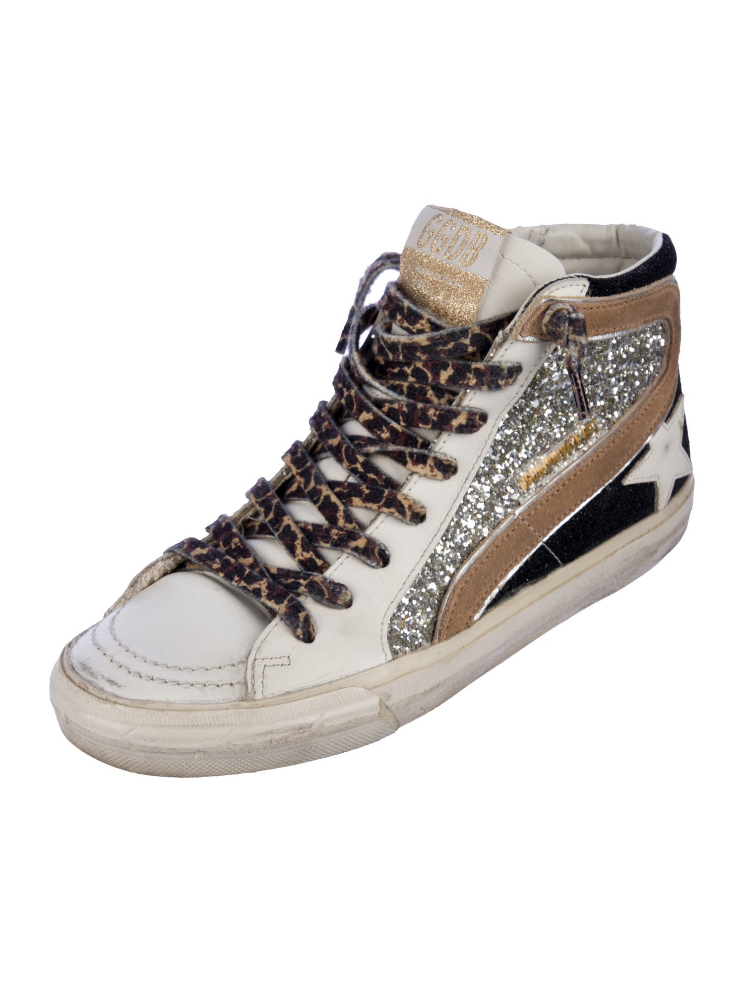 Golden Goose Glitter Colorblock Pattern Sneakers