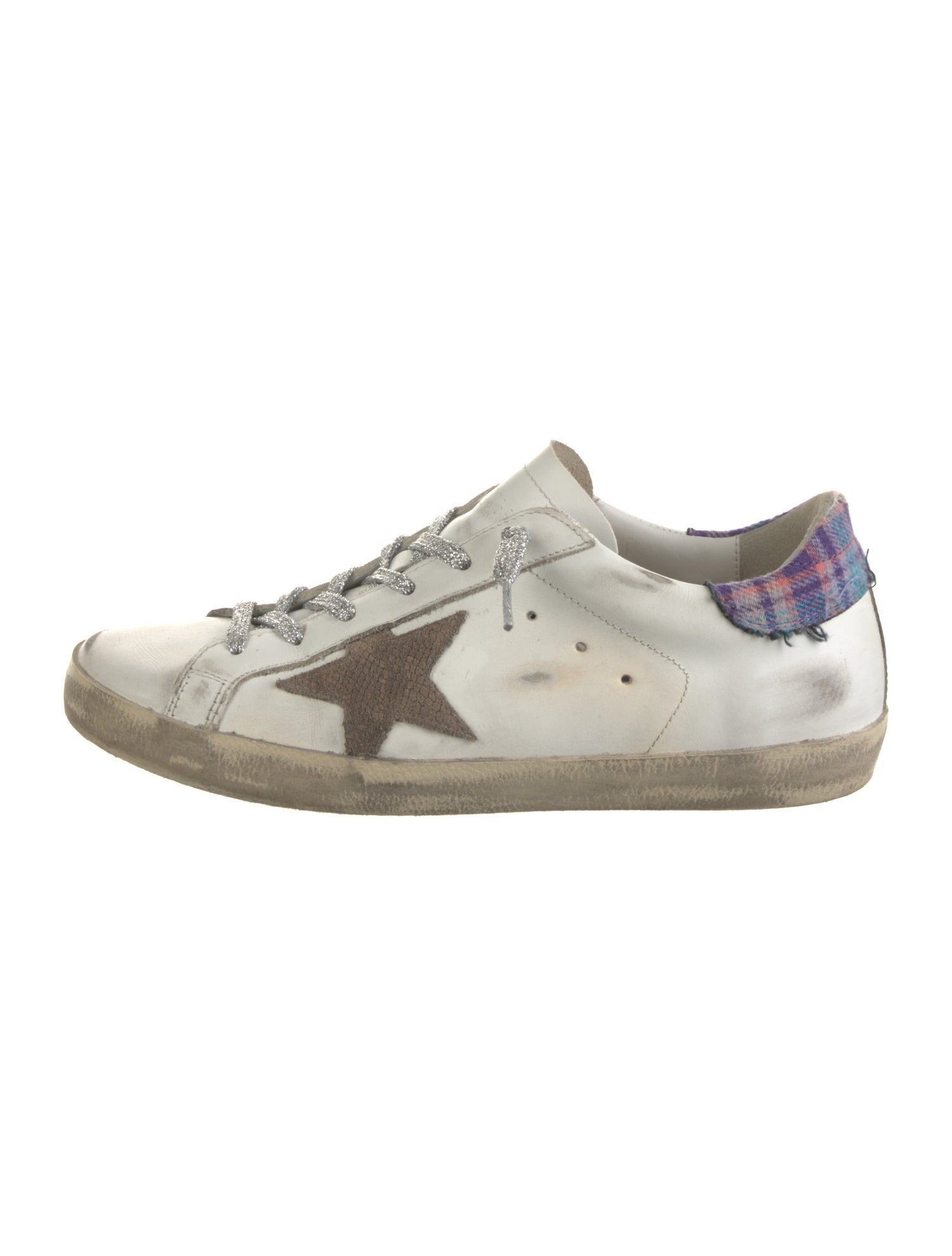 Golden Goose Leather Printed Sneakers