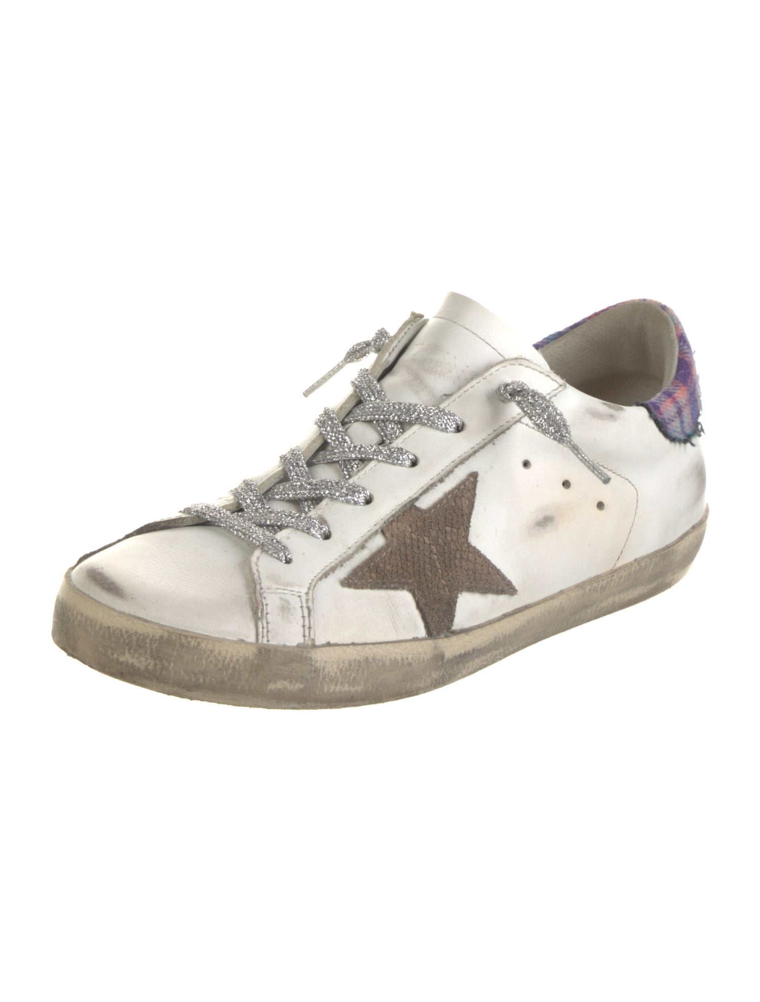 Golden Goose Leather Printed Sneakers