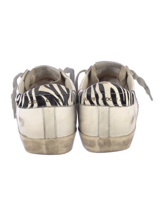 Golden Goose Leather Animal Print Sneakers