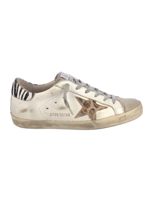 Golden Goose Leather Animal Print Sneakers