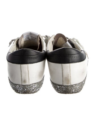 Golden Goose Leather Glitter Accents Sneakers