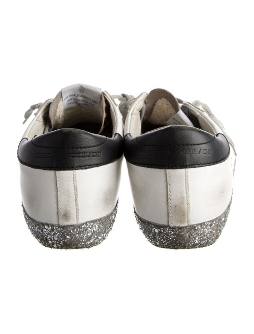 Golden Goose Leather Glitter Accents Sneakers