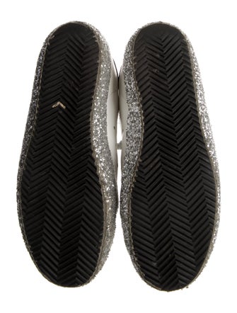 Golden Goose Leather Glitter Accents Sneakers