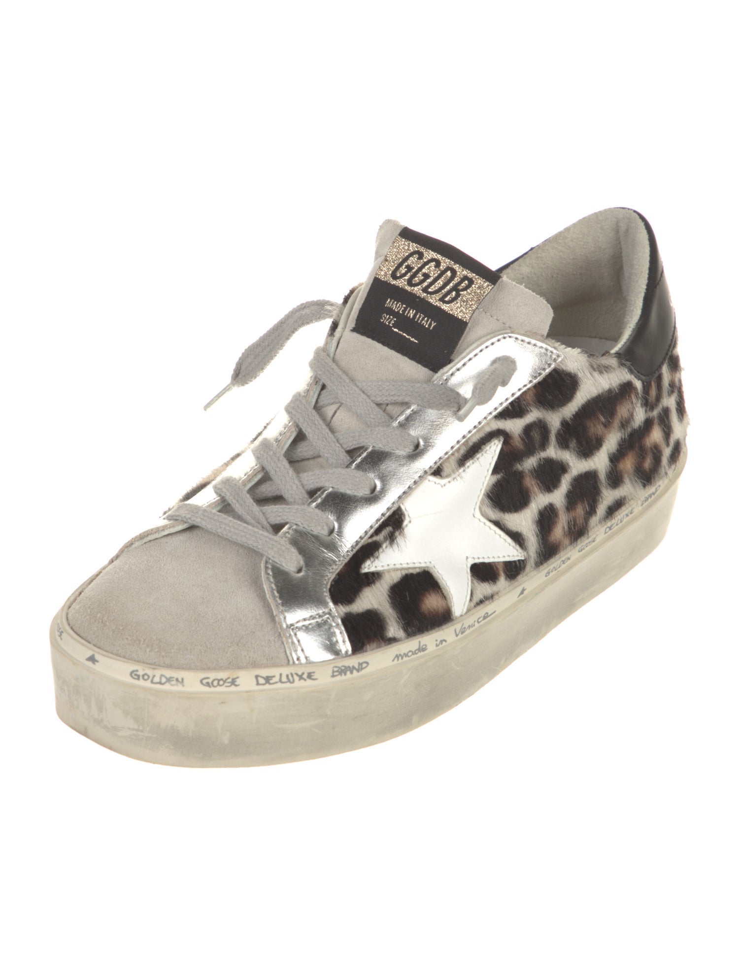 Golden Goose Ponyhair Animal Print Sneakers
