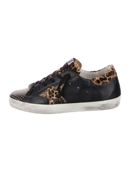 Golden Goose Leather Animal Print Sneakers