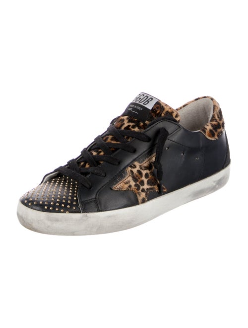 Golden Goose Leather Animal Print Sneakers