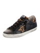 Golden Goose Leather Animal Print Sneakers