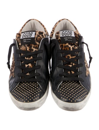 Golden Goose Leather Animal Print Sneakers