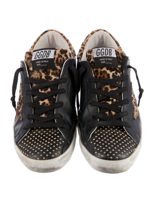 Golden Goose Leather Animal Print Sneakers