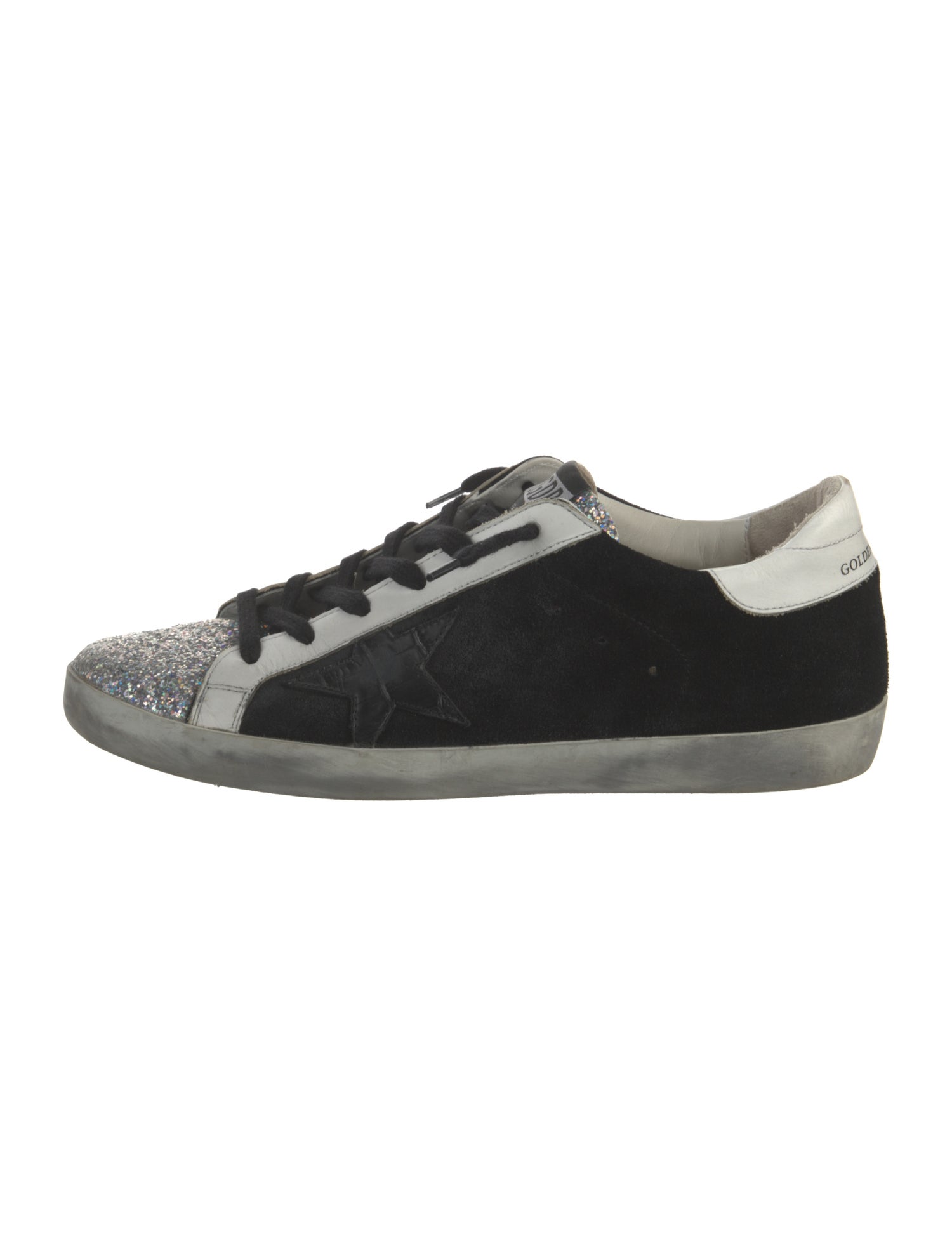 Golden Goose Suede Glitter Accents Sneakers