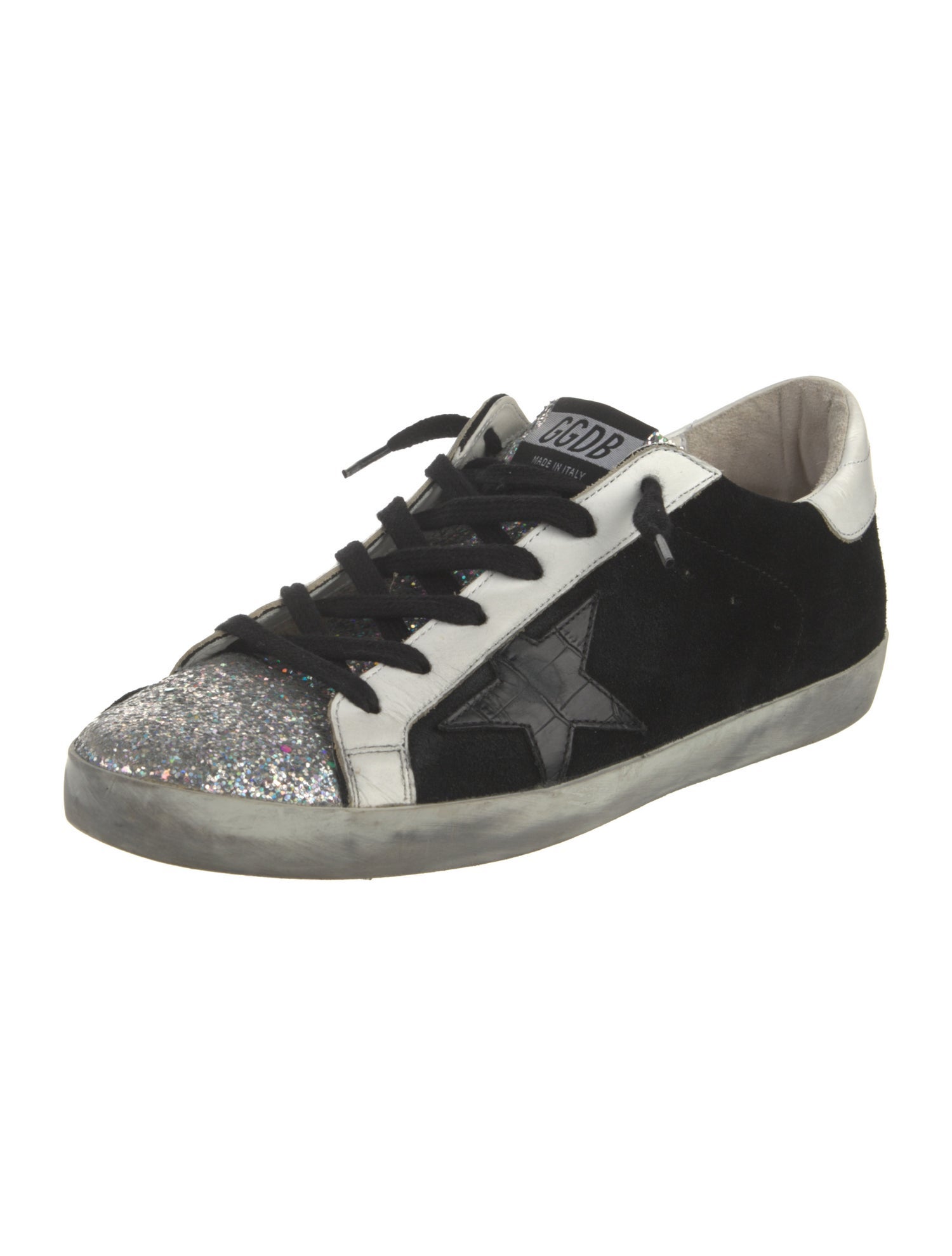 Golden Goose Suede Glitter Accents Sneakers