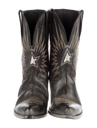 Golden Goose Leather Patterned Western Boots