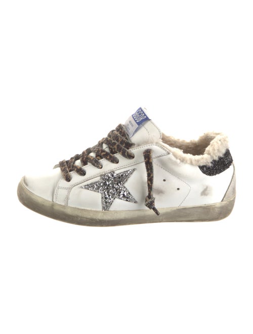 Golden Goose Leather Animal Print Sneakers
