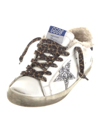 Golden Goose Leather Animal Print Sneakers
