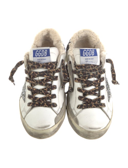 Golden Goose Leather Animal Print Sneakers