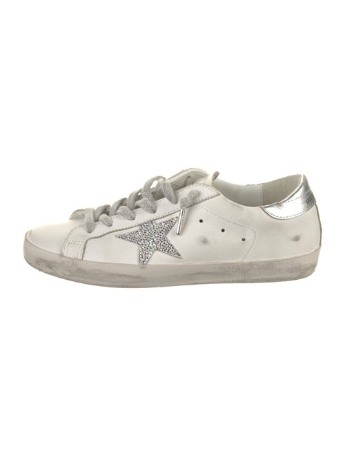 Golden Goose Leather Glitter Accents Sneakers