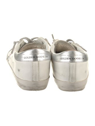 Golden Goose Leather Glitter Accents Sneakers