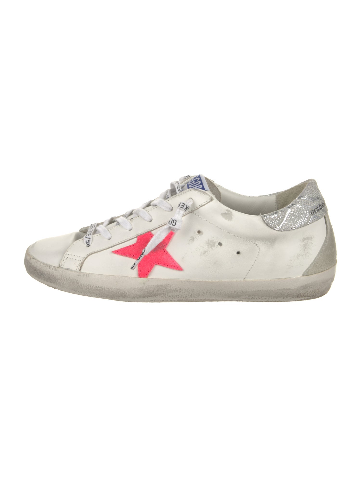 Golden Goose Leather Glitter Accents Sneakers