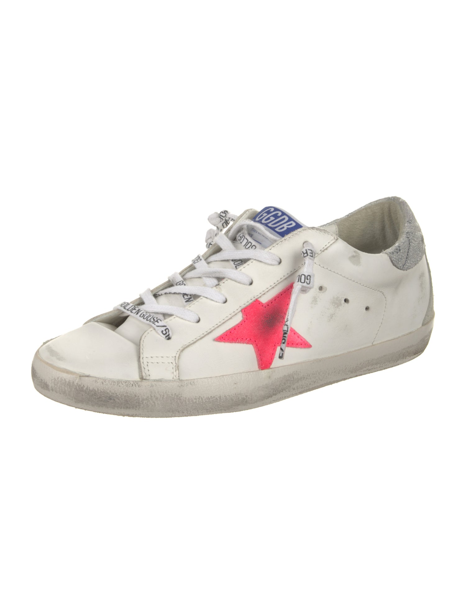Golden Goose Leather Glitter Accents Sneakers