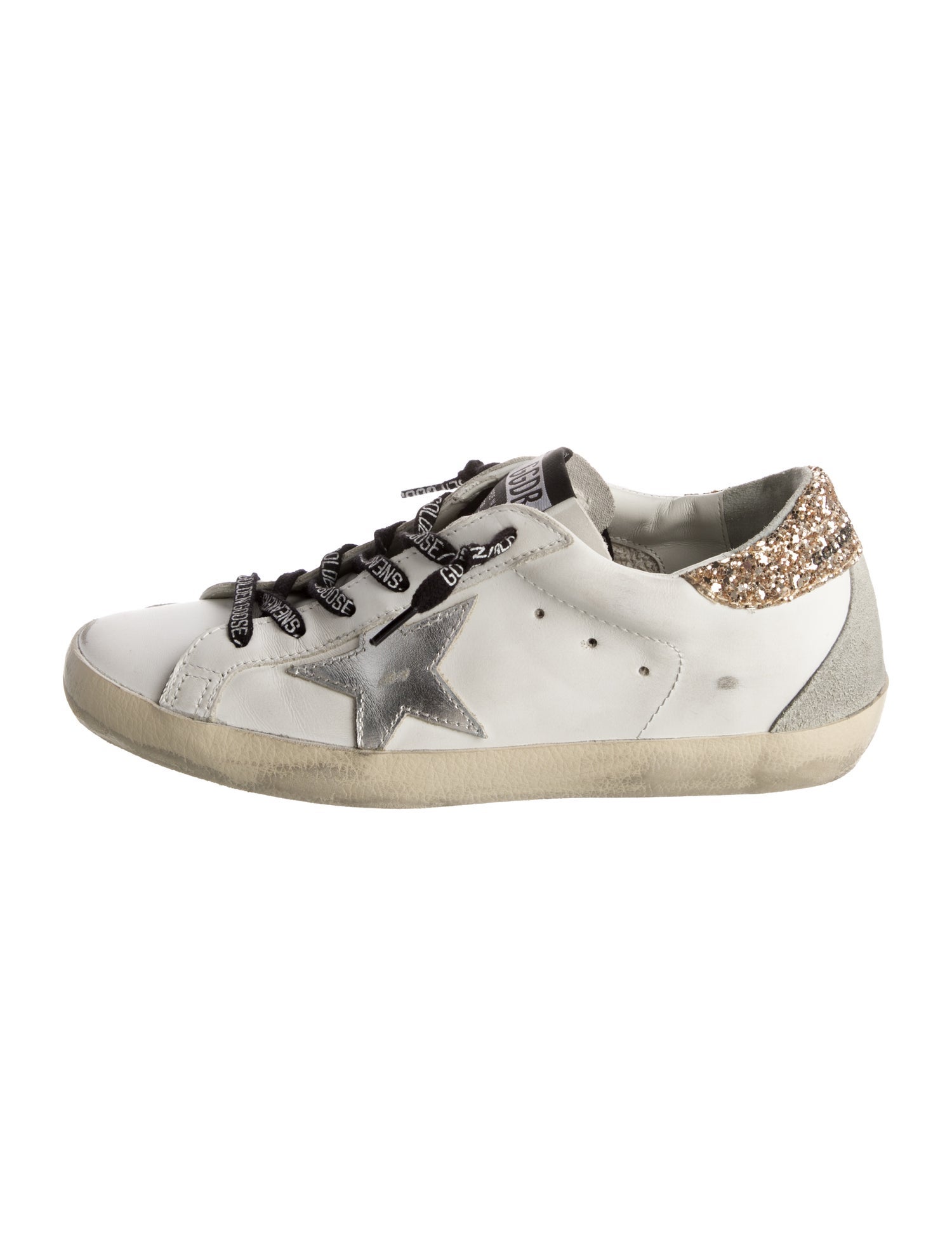 Golden Goose Leather Printed Sneakers