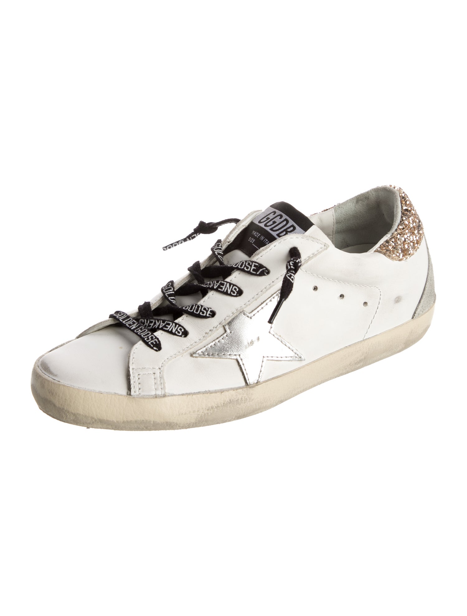 Golden Goose Leather Printed Sneakers