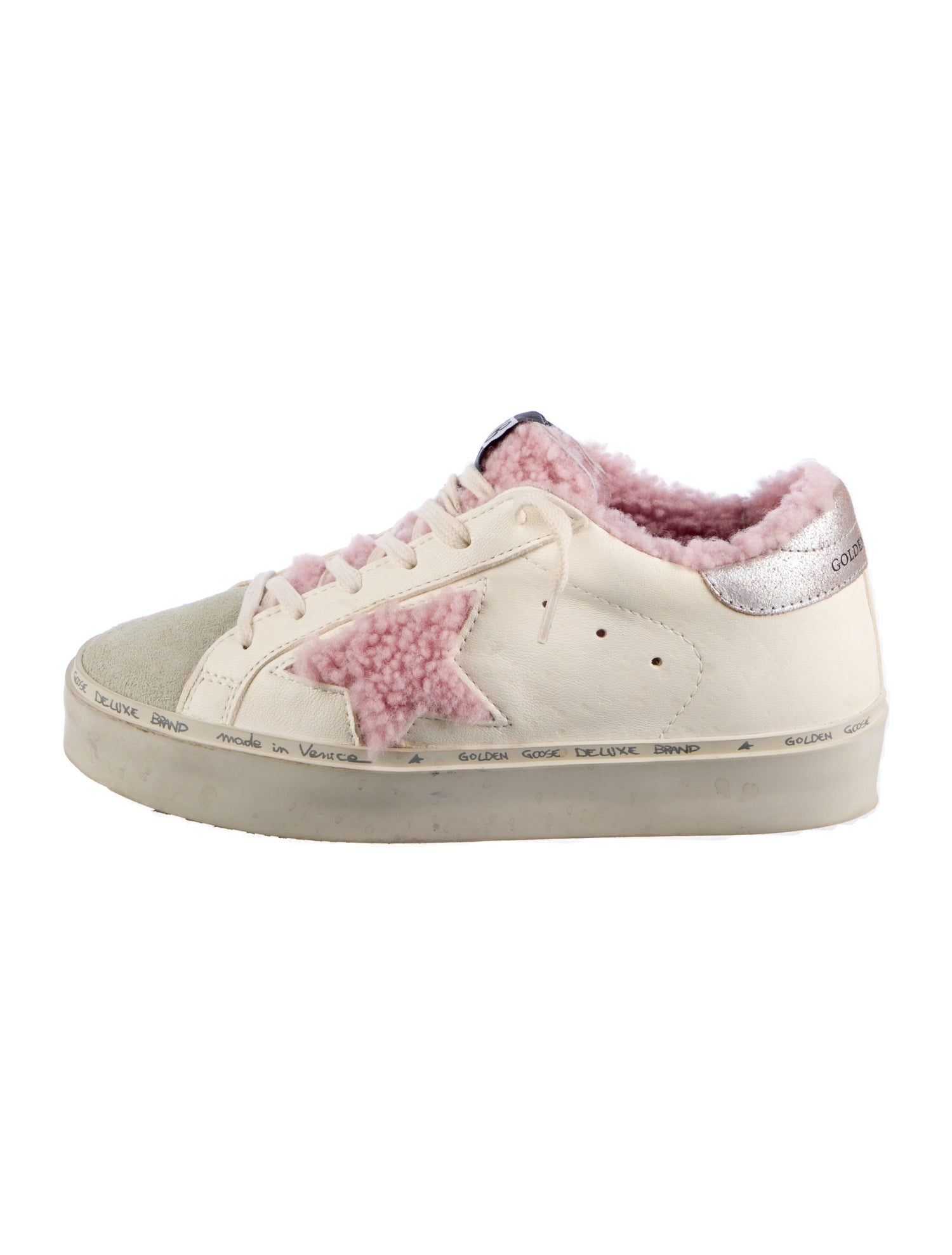 Golden Goose Leather Colorblock Pattern Sneakers