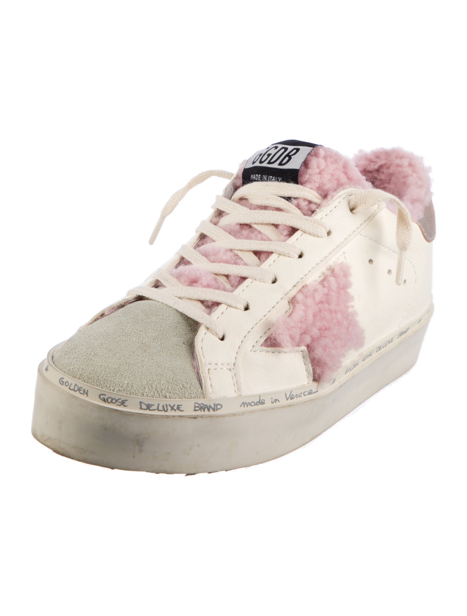 Golden Goose Leather Colorblock Pattern Sneakers