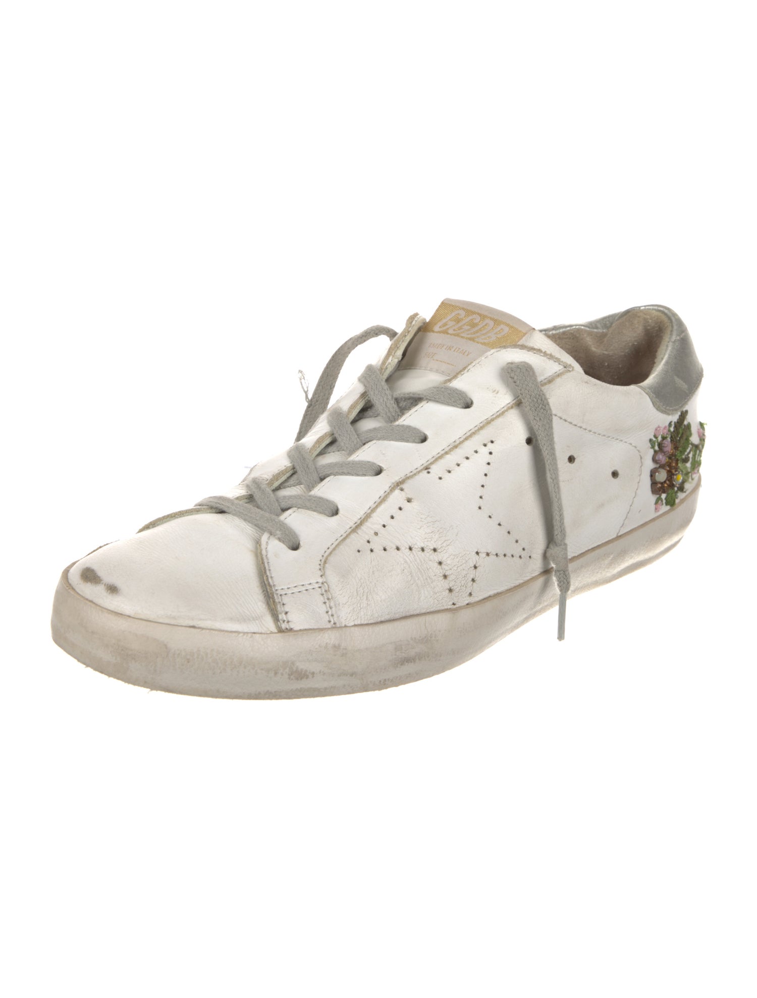 Golden Goose Leather Distressed Accents Sneakers