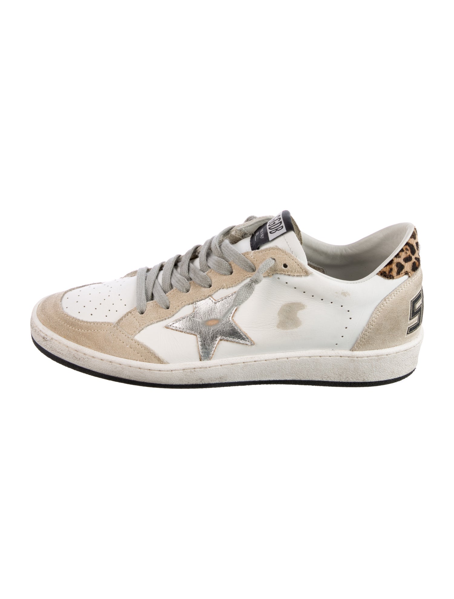 Golden Goose Leather Animal Print Sneakers