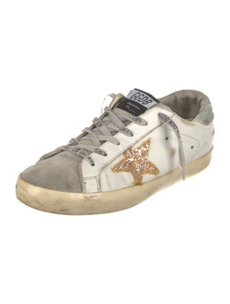 Golden Goose Leather Colorblock Pattern Sneakers