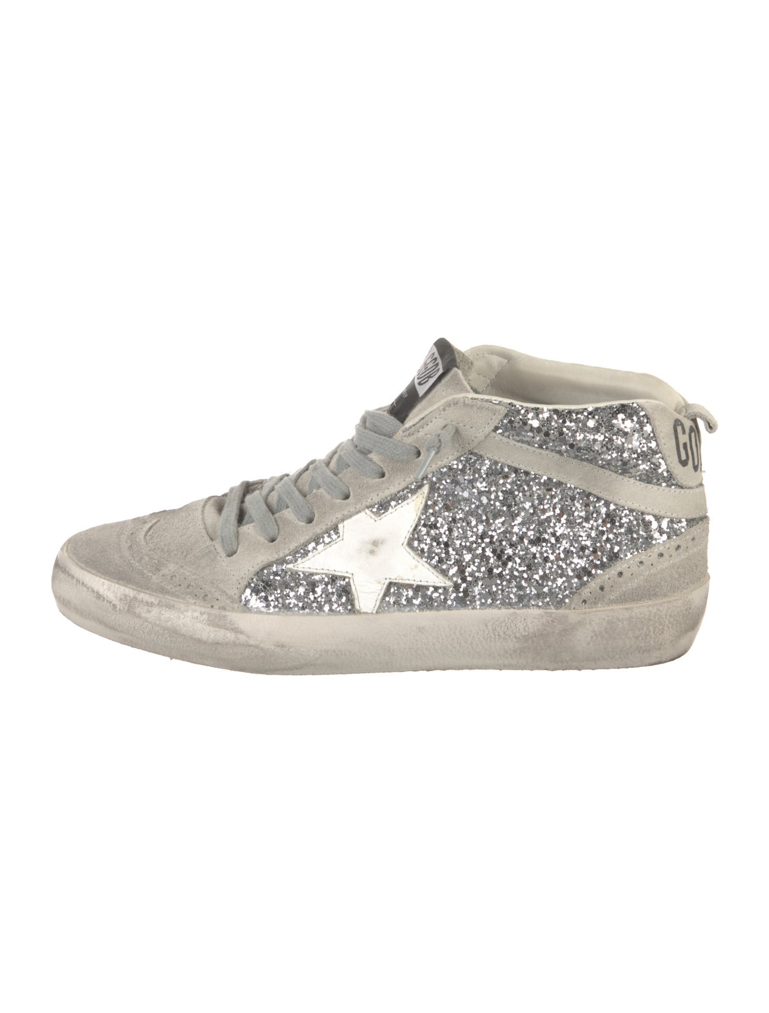 Golden Goose Suede Glitter Accents Sneakers