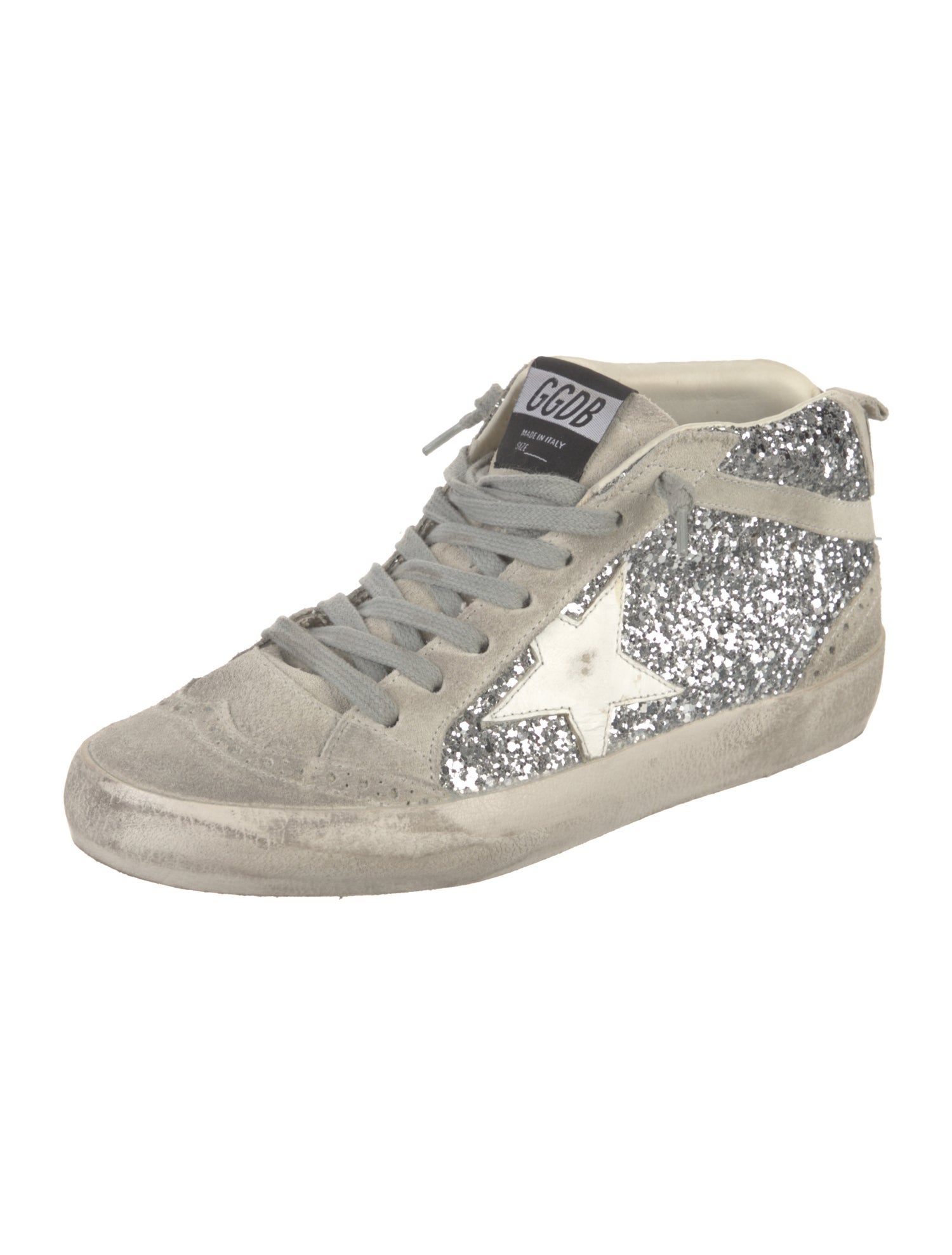 Golden Goose Suede Glitter Accents Sneakers