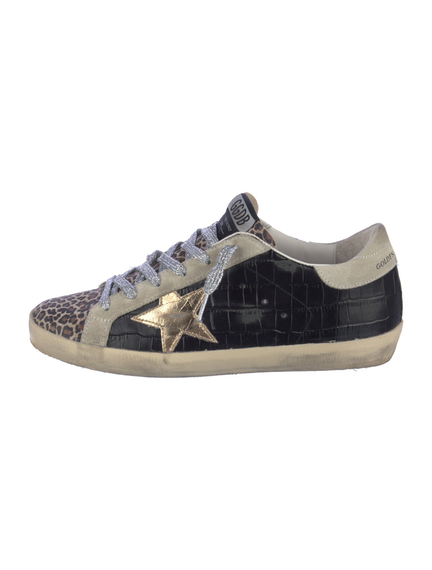 Golden Goose Embossed Leather Printed Sneakers
